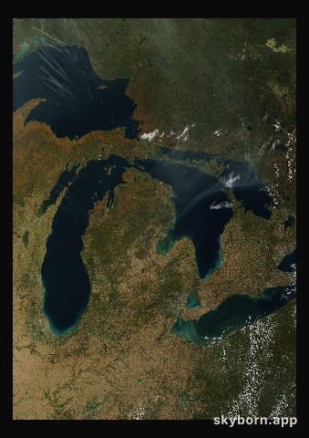 The Earth on 17 October 2024 · Great Lakes