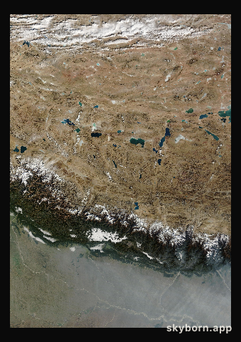 The Earth on 13 December 2024 · Himalaya and Tibet