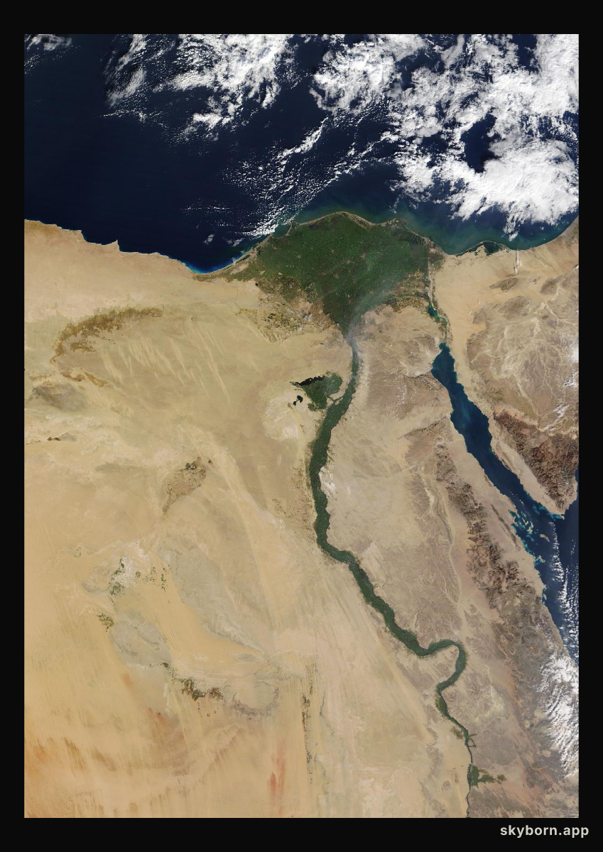 The Earth on 21 December 2024 · Nile Delta and Sinai