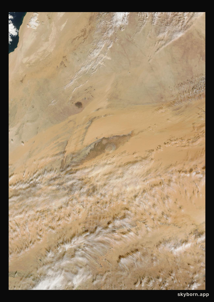 The Earth on 22 December 2024 · Eye of the Sahara, Mauritania