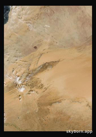 The Earth on 1 January 2025 · Eye of the Sahara, Mauritania