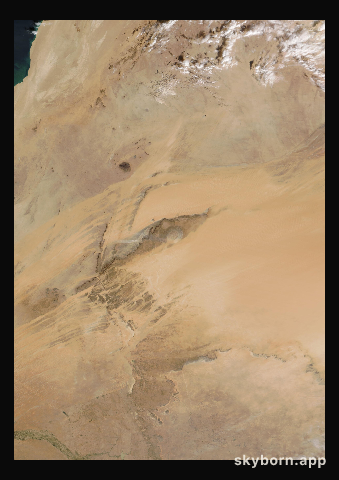 The Earth on 9 January 2025 · Eye of the Sahara, Mauritania