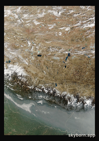 The Earth on 10 February 2025 · Himalaya and Tibet