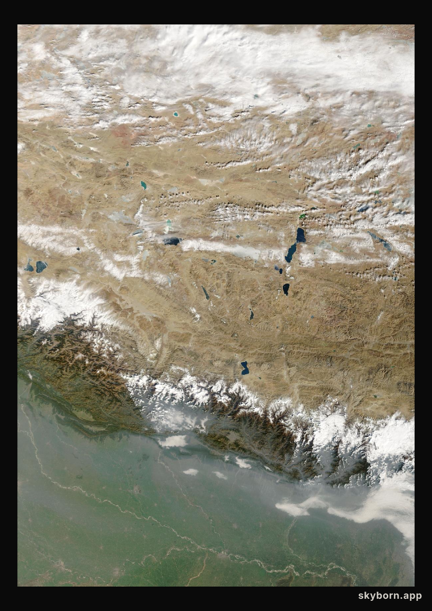 The Earth on 12 February 2025 · Himalaya and Tibet