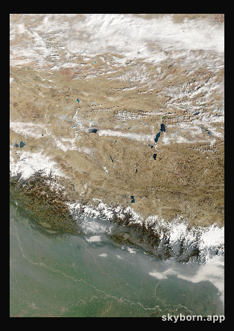 The Earth on 12 February 2025 · Himalaya and Tibet