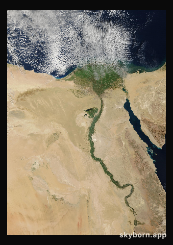 The Earth on 15 February 2025 · Nile Delta and Sinai