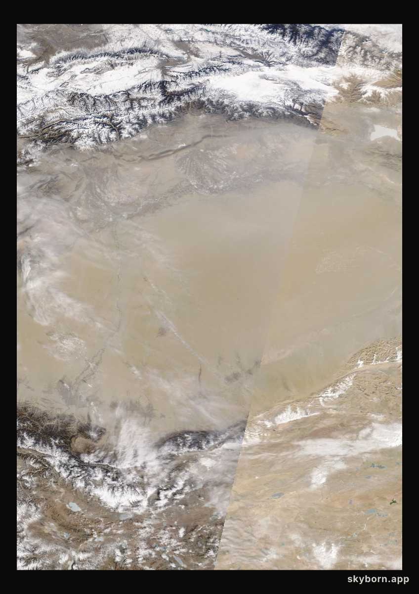 The Earth on 19 February 2025 · Taklamakan Desert