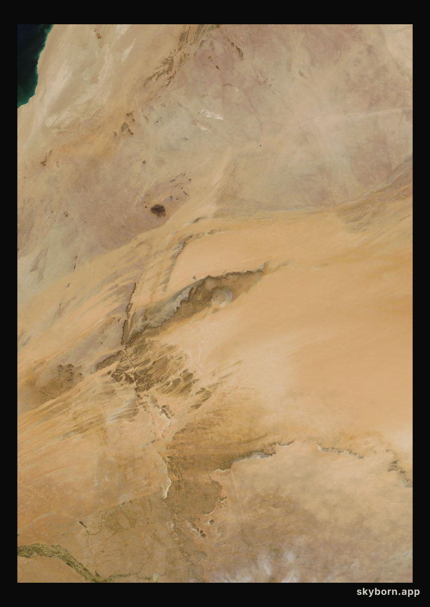The Earth on 20 February 2025 · Eye of the Sahara, Mauritania