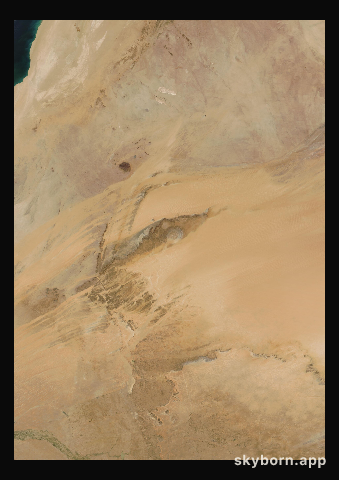 The Earth on 22 February 2025 · Eye of the Sahara, Mauritania