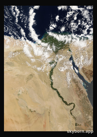 The Earth on 22 March 2025 · Nile Delta and Sinai