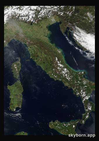 The Earth on 3 April 2025 · Italy and the Adriatic