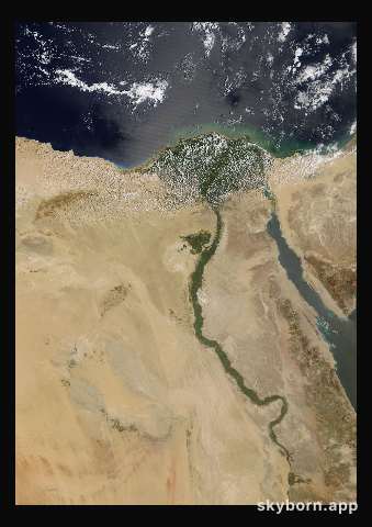 The Earth on 4 April 2025 · Nile Delta and Sinai