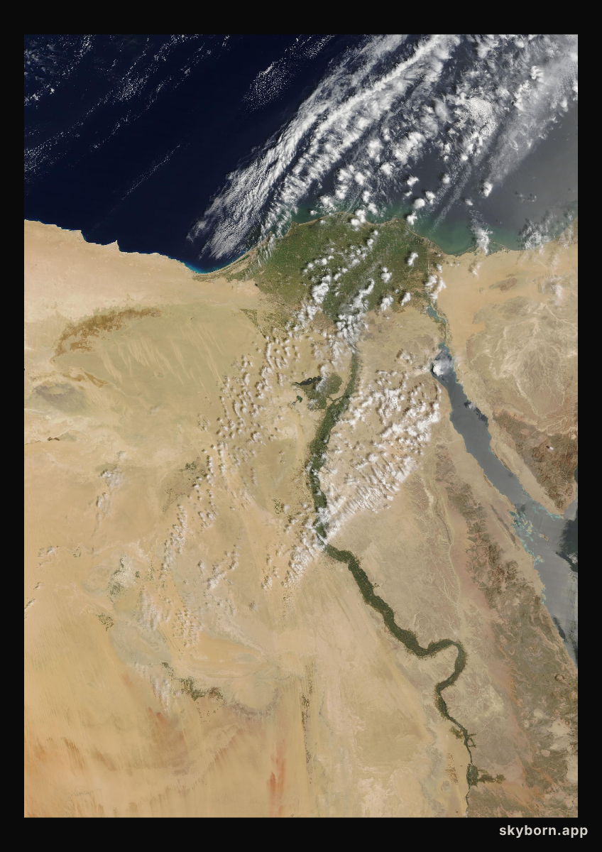 The Earth on 6 April 2025 · Nile Delta and Sinai