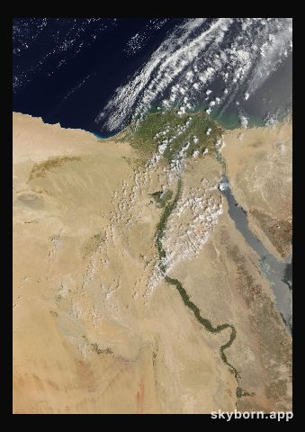 The Earth on 6 April 2025 · Nile Delta and Sinai
