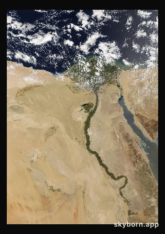 The Earth on 11 April 2025 · Nile Delta and Sinai