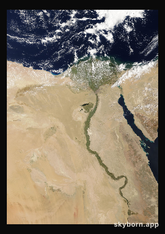 The Earth on 13 April 2025 · Nile Delta and Sinai