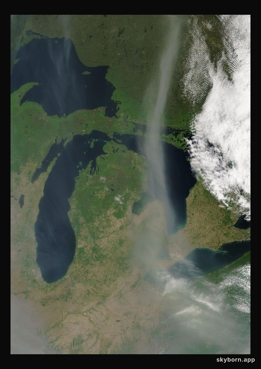 The Earth on 1 June 2025 · Great Lakes