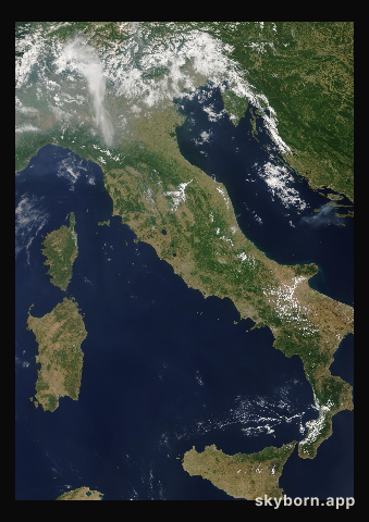 The Earth on 21 June 2025 · Italy and the Adriatic