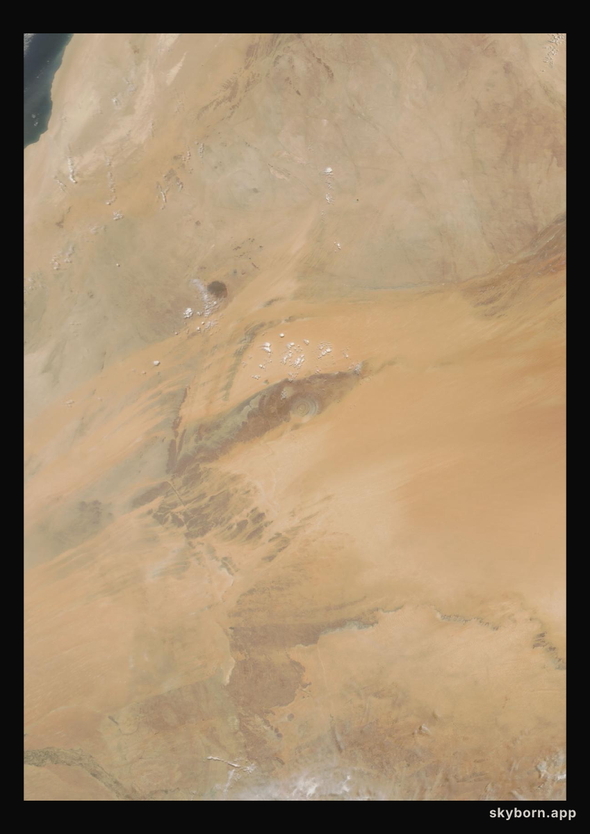 The Earth on 23 June 2025 · Eye of the Sahara, Mauritania