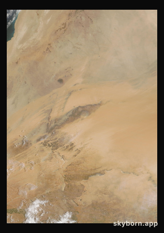 The Earth on 9 July 2025 · Eye of the Sahara, Mauritania
