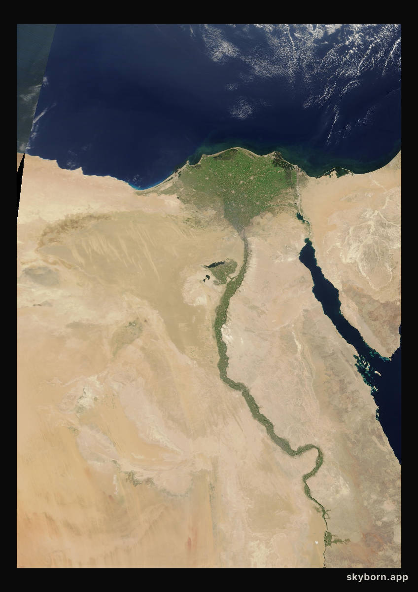 The Earth on 16 July 2025 · Nile Delta and Sinai