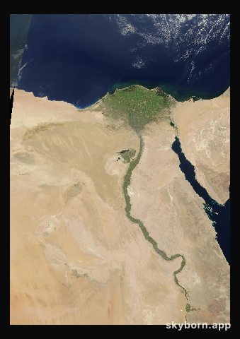 The Earth on 16 July 2025 · Nile Delta and Sinai