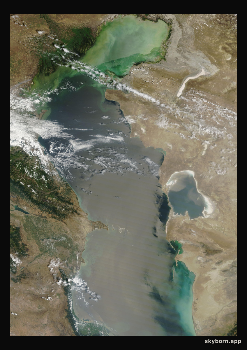 The Earth on 28 July 2025 · Caspian Sea