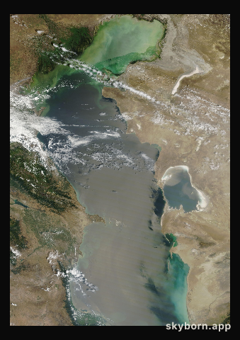 The Earth on 28 July 2025 · Caspian Sea