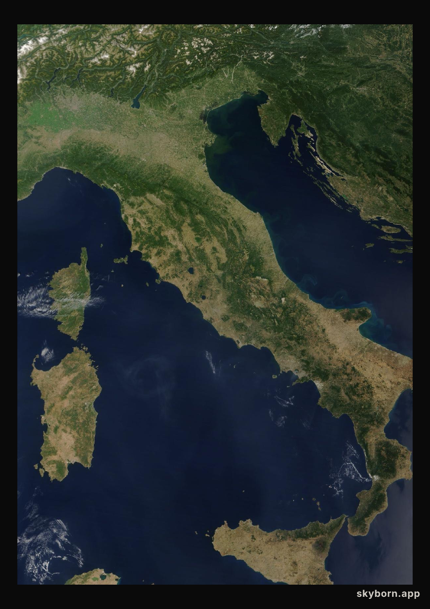 The Earth on 10 August 2025 · Italy and the Adriatic