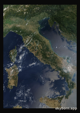 The Earth on 13 August 2025 · Italy and the Adriatic