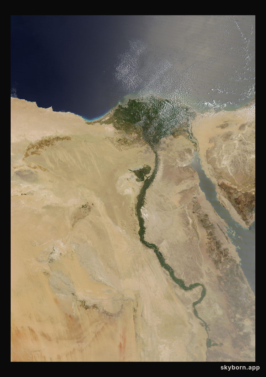 The Earth on 21 August 2025 · Nile Delta and Sinai