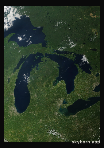 The Earth on 1 September 2025 · Great Lakes