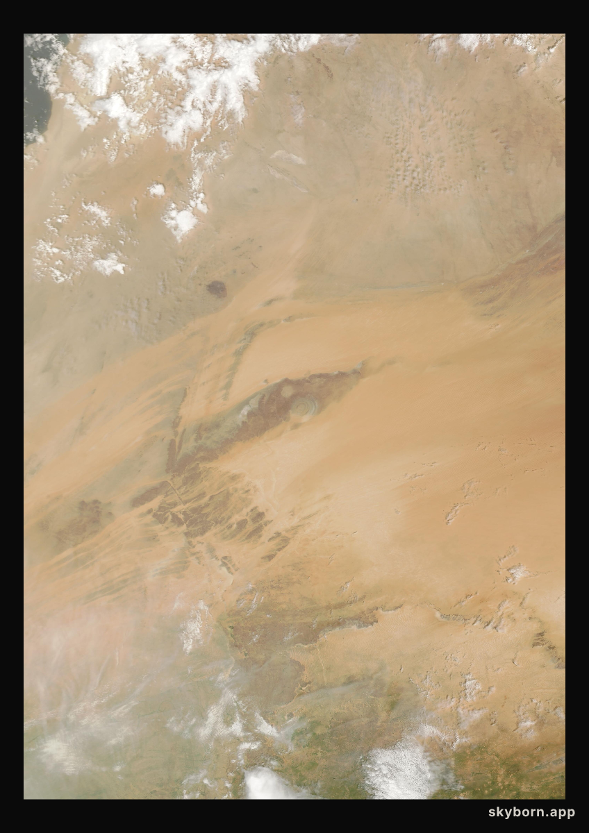 The Earth on 18 September 2025 · Eye of the Sahara, Mauritania