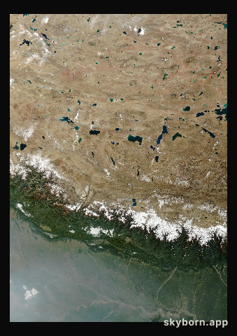 The Earth on 21 October 2025 · Himalaya and Tibet