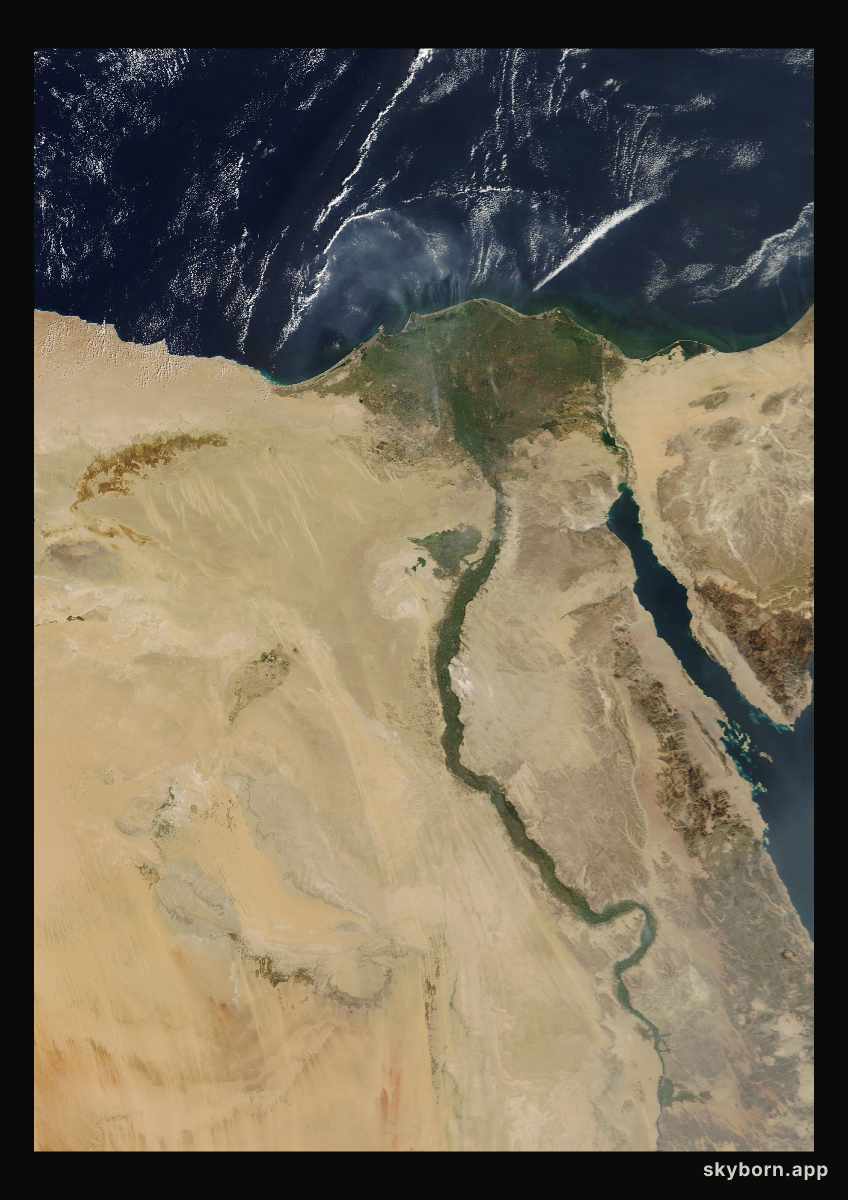 The Earth on 25 October 2025 · Nile Delta and Sinai
