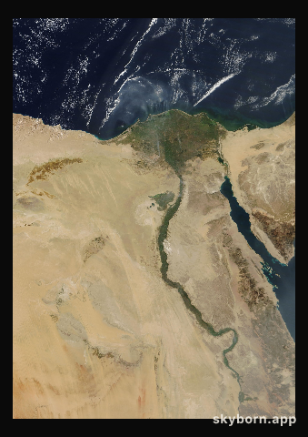 The Earth on 25 October 2025 · Nile Delta and Sinai