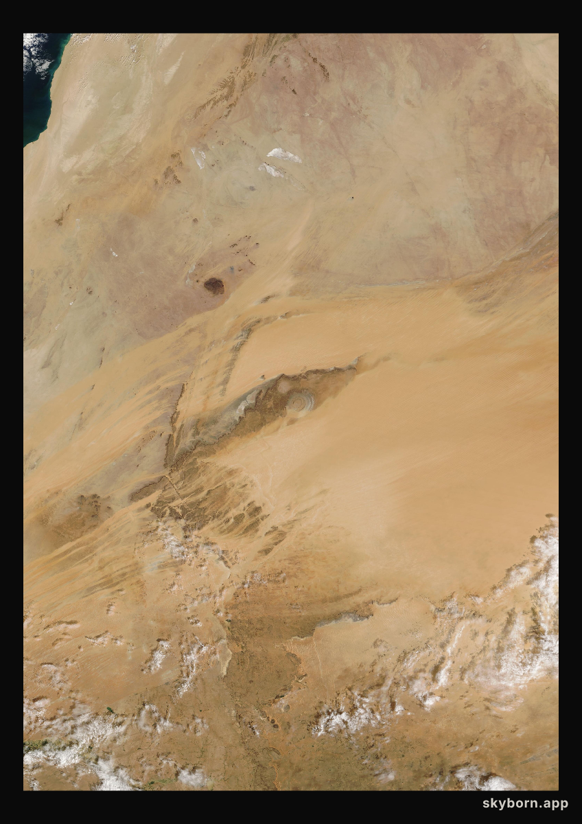The Earth on 10 November 2025 · Eye of the Sahara, Mauritania