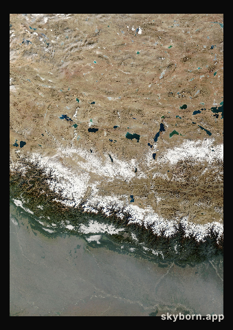 The Earth on 5 December 2025 · Himalaya and Tibet