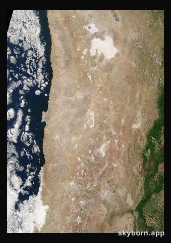 The Earth on 14 December 2025 · Atacama and the Andes