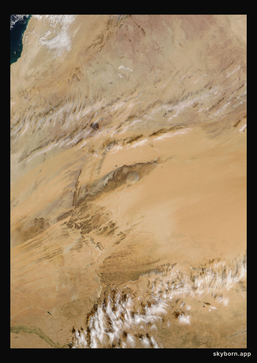 The Earth on 20 December 2025 · Eye of the Sahara, Mauritania