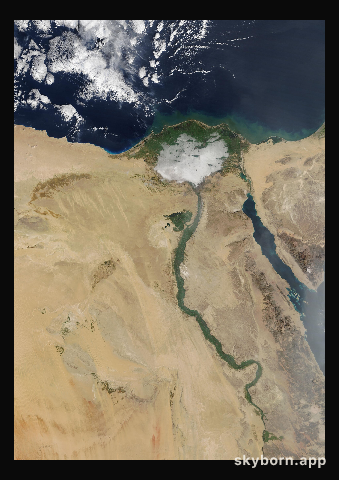 The Earth on 5 January 2026 · Nile Delta and Sinai