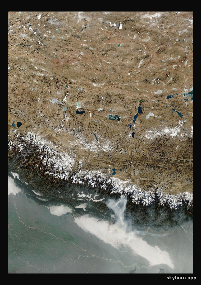 The Earth on 12 January 2026 · Himalaya and Tibet