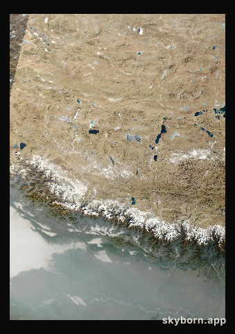 The Earth on 16 January 2026 · Himalaya and Tibet