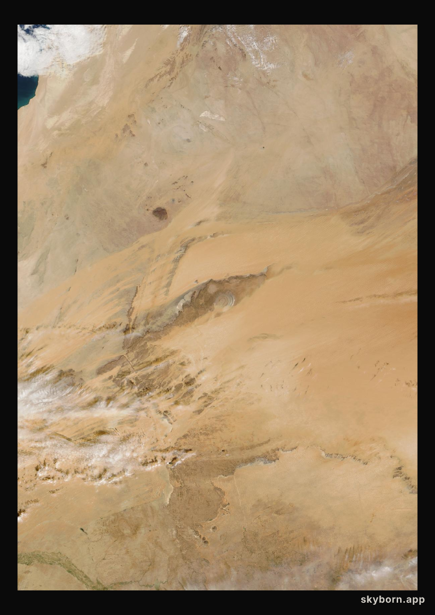 The Earth on 21 January 2026 · Eye of the Sahara, Mauritania
