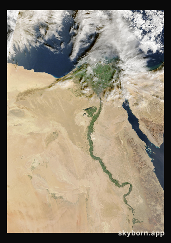 The Earth on 29 January 2026 · Nile Delta and Sinai