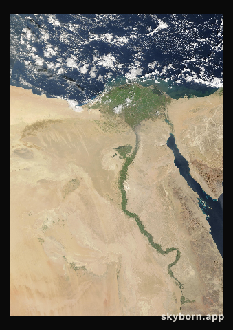 The Earth on 3 February 2026 · Nile Delta and Sinai