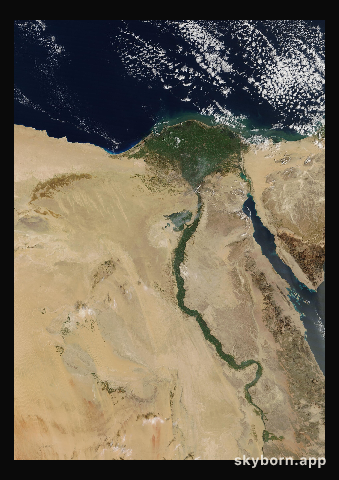 The Earth on 4 February 2026 · Nile Delta and Sinai