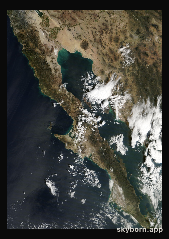The Earth on 9 February 2026 · Baja California