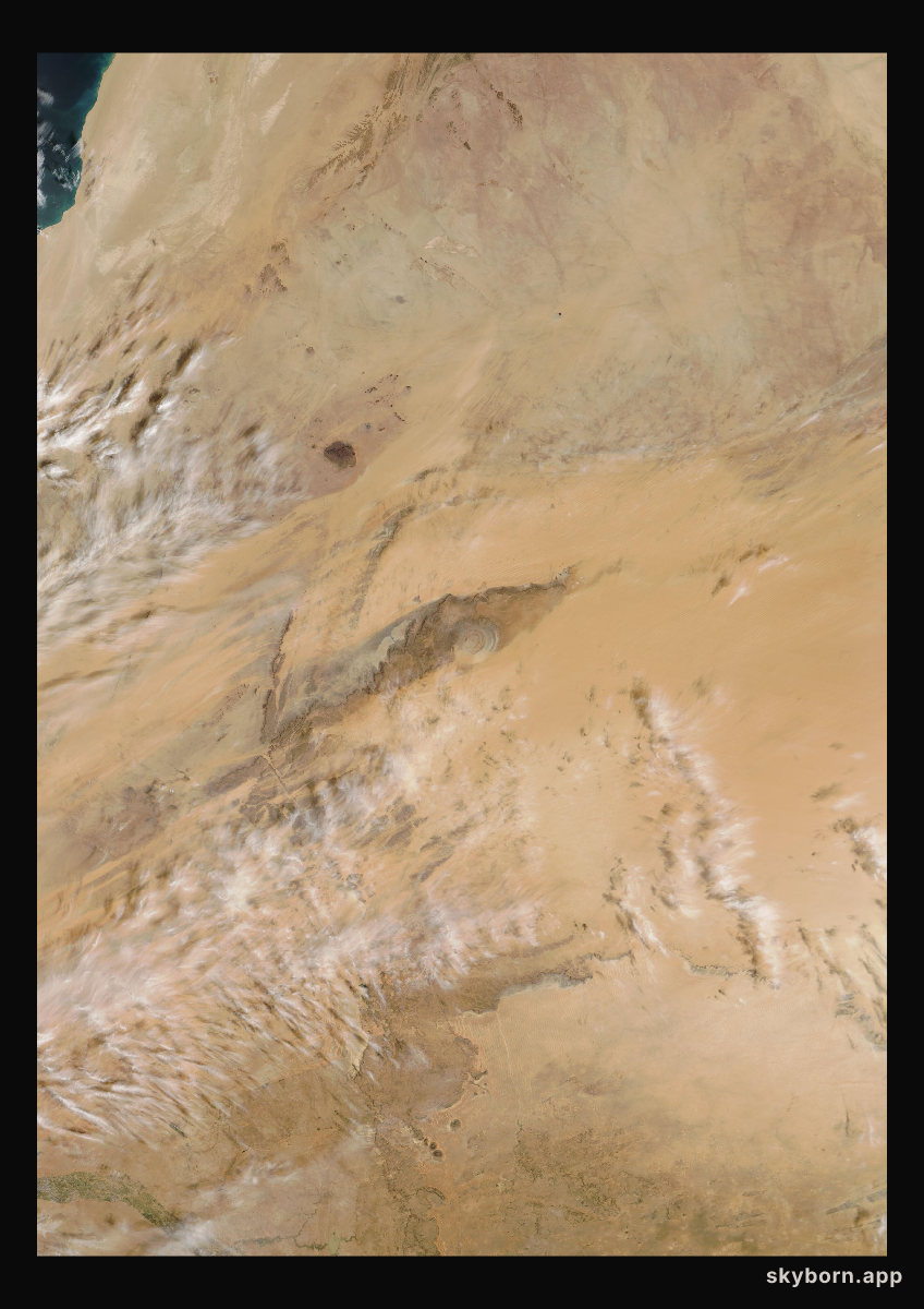 The Earth on 23 February 2026 · Eye of the Sahara, Mauritania