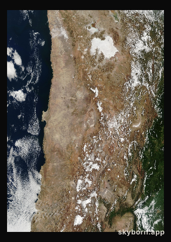 The Earth on 25 February 2026 · Atacama and the Andes